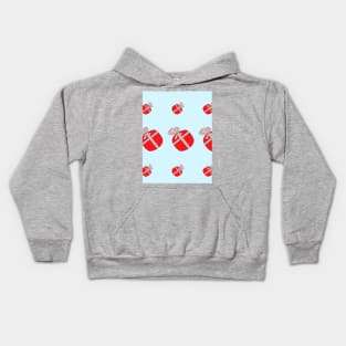 Red gifts on a blue background. Festive surprises, good mood. Boxes for the holiday. Kids Hoodie